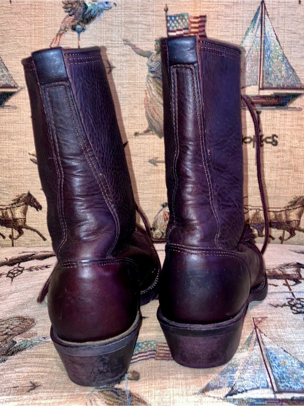 Double H Packer Burgundy Leather Boots size 9M EUC - Picture 4 of 13